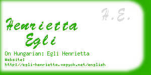 henrietta egli business card